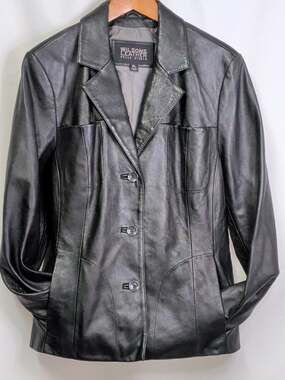 Vintage 90s Wilsons Leather Pelle Studio Black Jacket XL Matrix